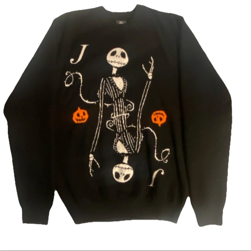Disney The Nightmare Before Christmas Jack Skellington Sweater XS Black